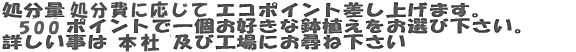 �����ʂPt�ɕt���P�|�C���g�����グ�܂��B�R�O�O�|�C���g�� ����D���Ȕ��A�������I�щ������B�@ �ڂ������͊����y�эH��ɂ��q�ˉ����� 